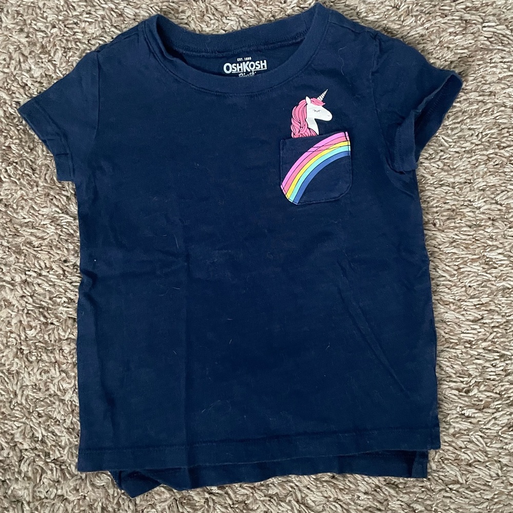 Oshkosh Navy Blue Unicorn Pocket Tee